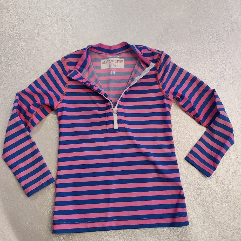 Crewcuts Pink and Blue Wear Your Shade UPF 50+ Quarterzip Coverup